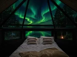 Private Aurora Glass Cabin & Lakeside Villa with Finnish Sauna