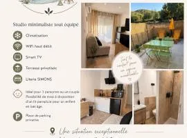 Studio cosy climatisé avec jardin privé