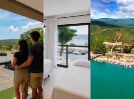 Pousada com vista para lago, com passeios de lancha em frente a Pousada, 5 minutos do Parque Pauá e Mirante dos Canyons e próximo das principais cachoeiras em Capitólio, Pousada Vista do Turvo, Mandala, hotel em Capitólio