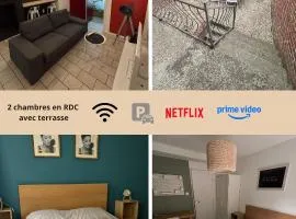 2 chambres en RDC avec terrasse 4 personnes