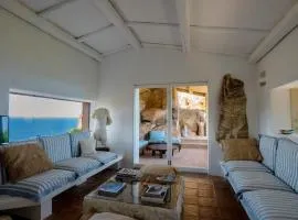 Designer villa among rocks, art and endless blue