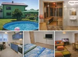 Přízemní útulný apartmán s vlastní saunou a bazénem