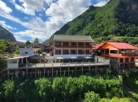 Rain forest river view house
