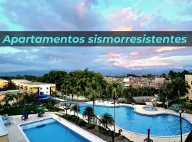 Apartamentos Privados de 3H y 2H a 5m del Aeropuerto, 20 minutos del Parque del Cafe y Centro de Armenia con 4 Piscinas, 3 Jacuzzi, Sauna By Molca