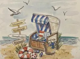 Strandstudio Dünenrose in Lobbe mit Balkon, 4 Minuten zum Sandstrand