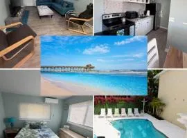 2BR 2 BATH Cottage Steps to Beach & Downtown w pool
