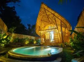 Golden paddy bamboo house -by sunrise hill