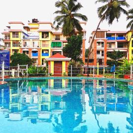 Comfy 2BHK Pool facing Full Aircon Apt in Candolim
