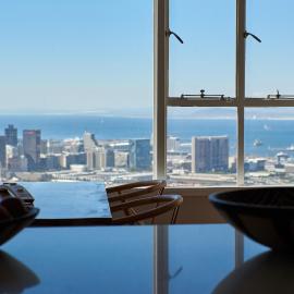 Enjoy breathtaking views from our authentically furnished apartment