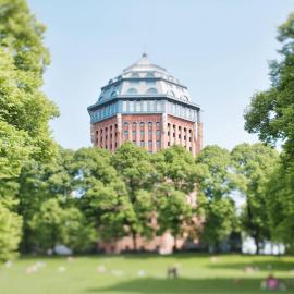MÖVENPICK Hotel Hamburg City, historischer Wasserturm im Schanzenpark, hotelli Hampurissa