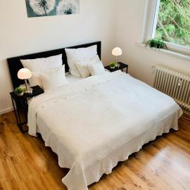Direkte Uninähe: Ferienwohnung mit großem Doppelbett, Küchenzeile und neu renoviertem Badezimmer, hotel v destinaci Homburg