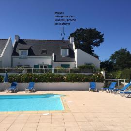 Maison de vacances de 56 m2 dans résidence avec piscine chauffée proche plages, hotel u gradu Locmaria