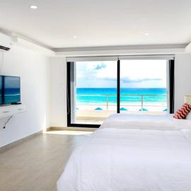 Villas Marlin 108 Frente al mar Terraza, hotell i Cancún