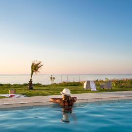 Beachfront Nymphes Aigli with Private Pool, Children Area & BBQ