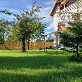 Modern mountain village chalet in Carpathians