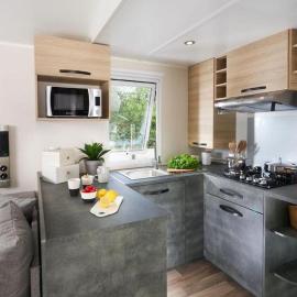 Mobile home 3 chambres 2 salles de bains dans camping 4 étoiles aux charmettes MH k168