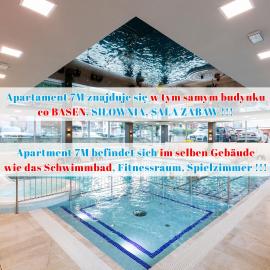 Apartament 7M z Basenem w jednym budynku Rewal, free private parking, Park rozrywki HOSSOLAND 30 minut