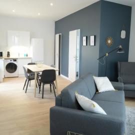 T2 de 55m2 avec toit terrasse, hyper centre, wifi, draps, savons et serviettes fournis