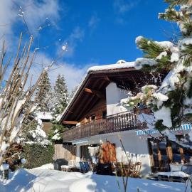 Half chalet with garden & balcony - 2' to Ski bus, hotel in Laax
