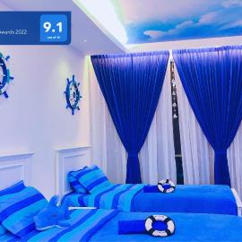 Cat City Mediterranean Theme City&Pool View Homestay 貓城地中海主題城市泳池風景民宿, hotel di Kuching