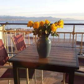 Seafront one bedroom apartment with a terrasse swimming pool and a parking