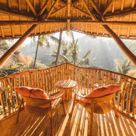 Ananda House 3bds Eco Bamboo House Pool River View, hotel in Bringkit