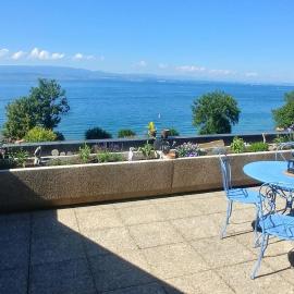 Lakefront. Appartement pieds dans l'eau. View and direct access to the lake.，Anthy的飯店