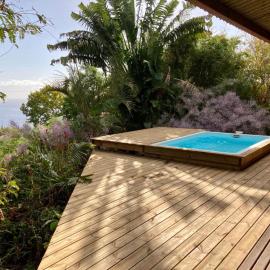 Cottage chaleureux avec vue mer et piscine, hotel in Saint-Leu