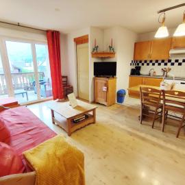 Le 102, T3 pour 5 personnes, vue montagne, classé 2 étoiles NF, parking, piscine en été