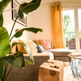 L'Olympique: appartement cosy, vue canal grande terrasse et parking