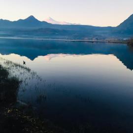 Cabañas Ruka Rayun vista y acceso al lago en Coñaripe, hotel v destinácii Coñaripe