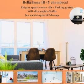 Bella Luna III - Elégant appartement centre ville - Parking gratuit - Wifi ultra rapide-Appareil Massage-Netflix-Jeu société