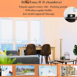 Bella Luna II - Elégant appartement centre ville - Parking gratuit - Wifi ultra rapide-Appareil Massage-Netflix-Jeu société