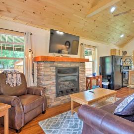 Deck & Hot Tub: Bryson City Riverfront Cabin!