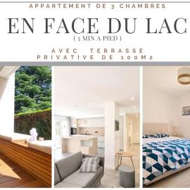 Proche du lac et des commerces, appartement neuf, au calme, avec 3 chambres et une grande terrasse
