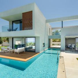 Avra & Ostria Villa, Pirgos-Villas,Heated pool , amazing sea view