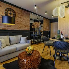 APARTAMENT CHICAGO - stylowy apartament z KLIMATYZACJĄ o bardzo wysokim standardzie w centrum miasta, z prywatnym zadaszonym parkingiem - IZBY PODHALAŃSKIE