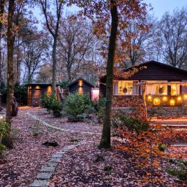 Lodge in een bosrijke omgeving met Hottub & Sauna opt
