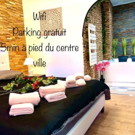La suite romantique Jacuzzi,parking gratuit,centre, מלון בסנס