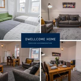 Free Parking, Ideal for Long Term Contractor, etc Stays, Regular Housekeeping Option, 10 min Walk from Beach and Metro 15-20 min Drive to Nissan & Newcastle - Dwellcome Home Ltd 2 DOUBLE Bedroom 3 Bed Apt, Fast WIFI - See our Site for Assurance