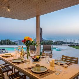 Eco Villa with 180-Degree Sea View, Pool, 350 sqm Yard, 2km from the Beach