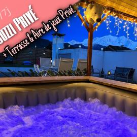 Sallanches में, होटल Le petit paradis au pied du Monte Blanco,jacuzzi privé, Rooftop,air de jeux