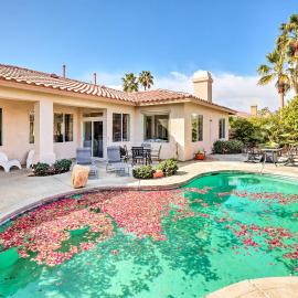 Private Pool + Patio: Luxe Palm Desert Retreat