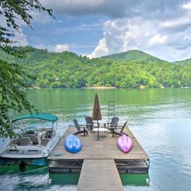 Nantahala Lake Family Home w/ Private Dock & Views