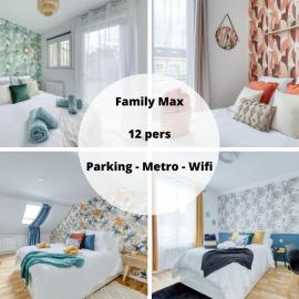 Maison 4 chambres - 12 personnes - Parking Privé - Metro 7 - Rer B -