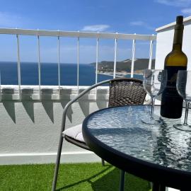 Axenic Retreat - Panoramic Ocean View, Private Terrace, Sleeps 4, Ensuite Bathroom, New Redesign
