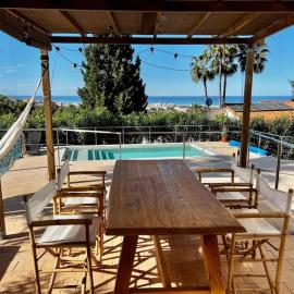 House with swimming pool and amazing sea and mountain views in Montgó, Denia