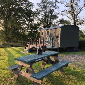 The Peacock Shepherds Hut at Hafoty Boeth, hotel din Corwen