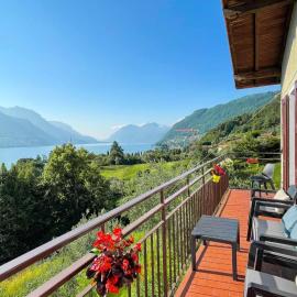 Appartamento Tivano, balcone con vista lago