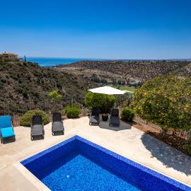 3 bedroom Villa Melandra with private pool and sea views, Aphrodite Hills Resort